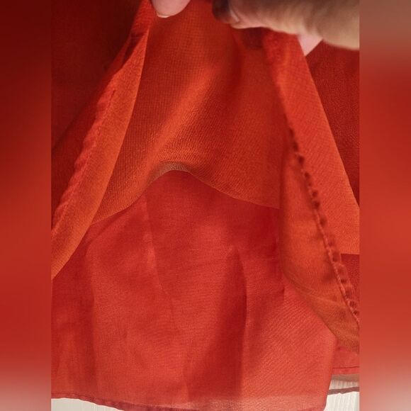 Vtg IFI Orange Mlticlrd P/L Shrtslv Slvless Women’s Top & Shirt - Picture 12 of 13